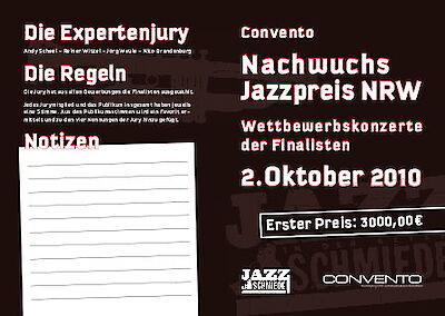 Announcement image for the event Finale: Convento Nachwuchs-Jazzpreis NRW 2010