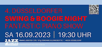 Ankündigungsmotiv für die Veranstaltung 4. Düsseldorfer Swing & Boogie Night